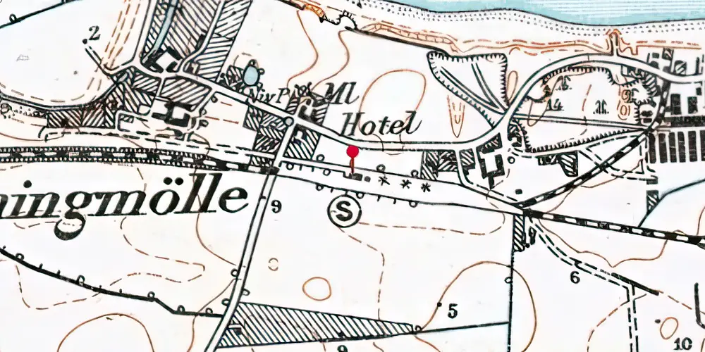 Historisk kort over Dronningmølle Station