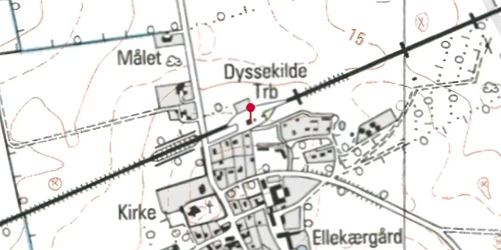 Historisk kort over Dyssekilde Station Historisk kort over Dyssekilde Station