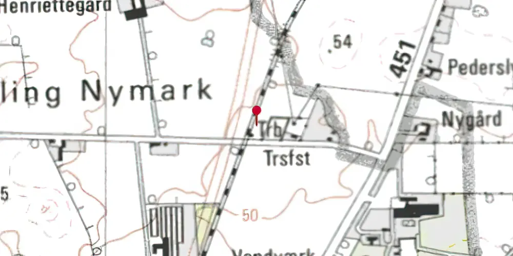 Historisk kort over Egelund Trinbræt