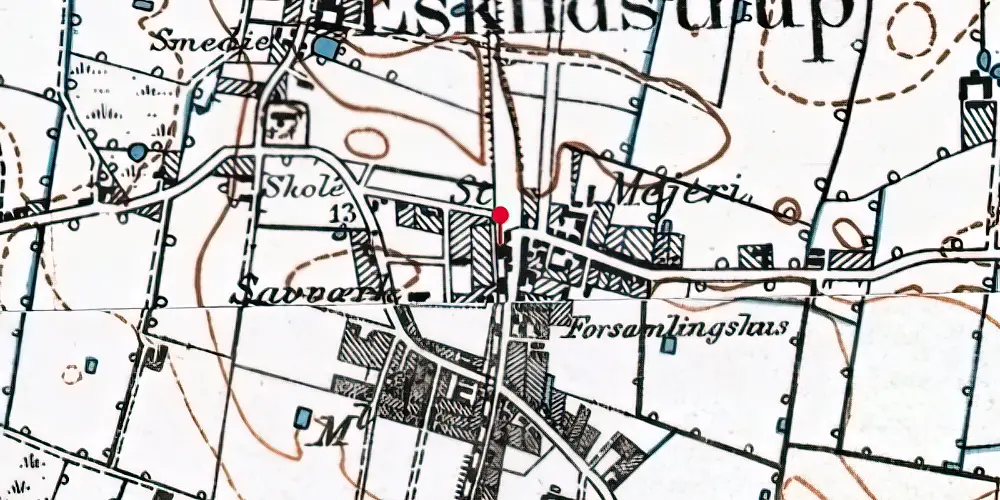 Historisk kort over Eskilstrup Trinbræt Historisk kort over Eskilstrup Trinbræt