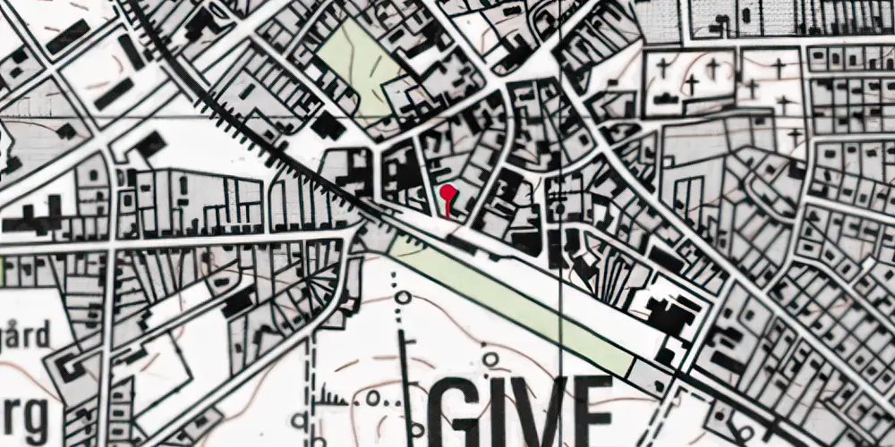Historisk kort over Give Station Historisk kort over Give Station