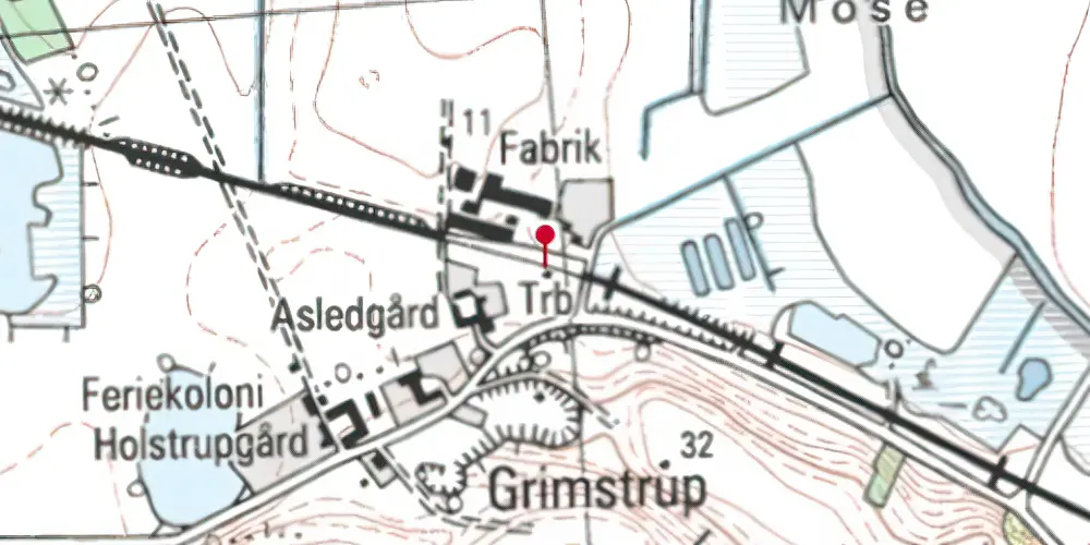 Historisk kort over Grimstrup Trinbræt Historisk kort over Grimstrup Trinbræt