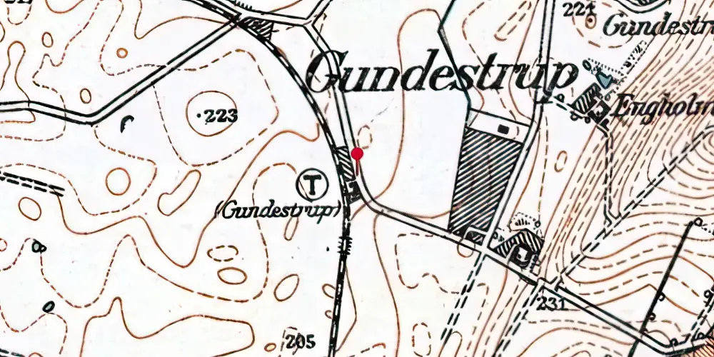 Historisk kort over Gunnestrup Station Historisk kort over Gunnestrup Station