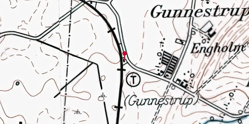 Historisk kort over Gunnestrup Station Historisk kort over Gunnestrup Station
