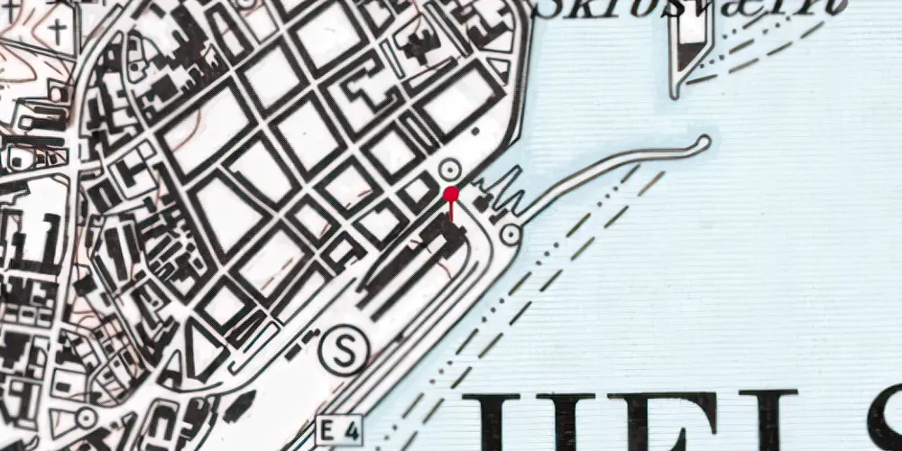 Historisk kort over Helsingør Station Historisk kort over Helsingør Station