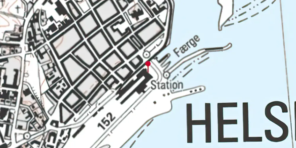 Historisk kort over Helsingør Station Historisk kort over Helsingør Station