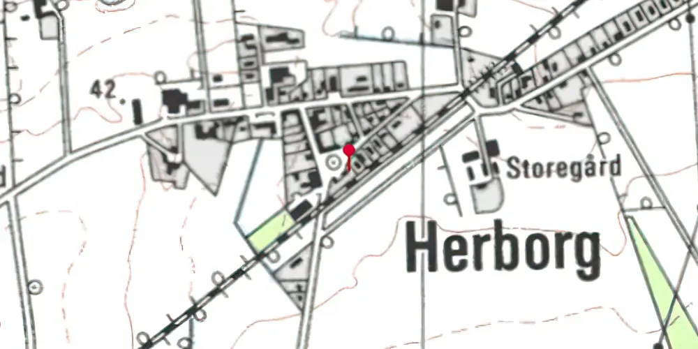 Historisk kort over Herborg Station