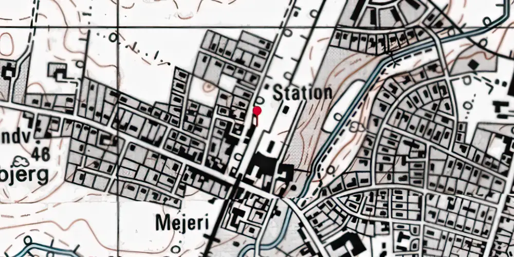 Historisk kort over Hornslet Station [1877-2016]