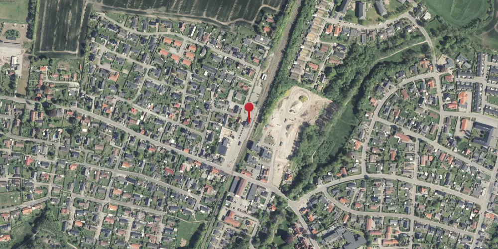 Historisk kort over Hornslet Station [1877-2016]
