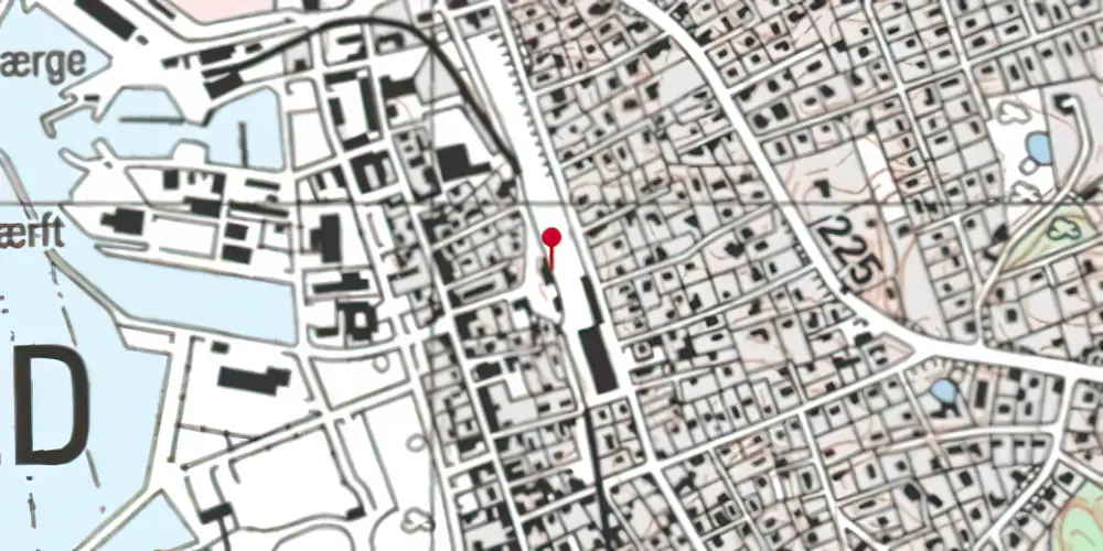 Historisk kort over Hundested Station Historisk kort over Hundested Station