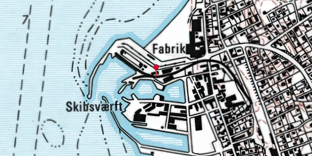Historisk kort over Hundested Havn Trinbræt Historisk kort over Hundested Havn Trinbræt