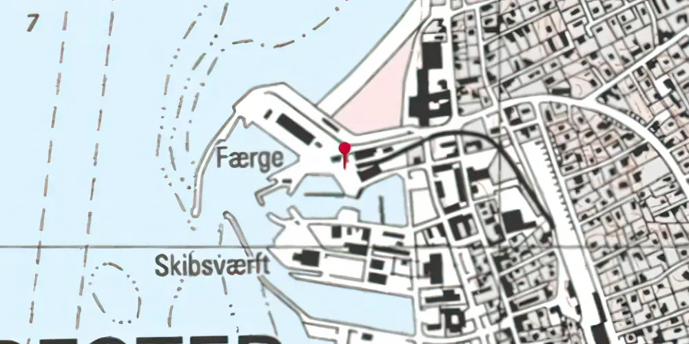 Historisk kort over Hundested Havn Trinbræt Historisk kort over Hundested Havn Trinbræt