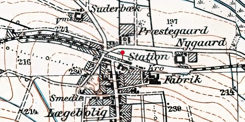 Historisk kort over Ikast Station Historisk kort over Ikast Station