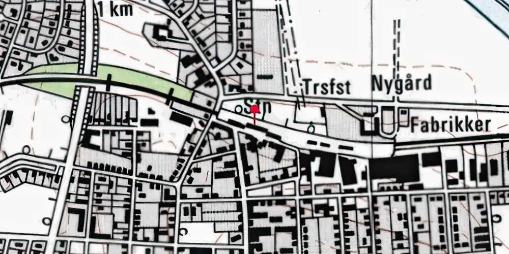 Historisk kort over Ikast Station Historisk kort over Ikast Station