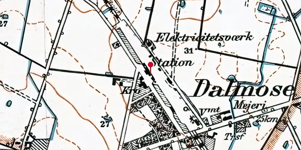 Historisk kort over Dalmose Station Historisk kort over Dalmose Station