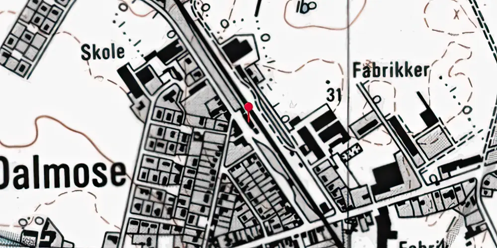 Historisk kort over Dalmose Station Historisk kort over Dalmose Station