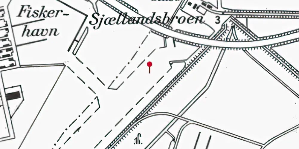Historisk kort over Kalvebod Teknisk Station Historisk kort over Kalvebod Teknisk Station
