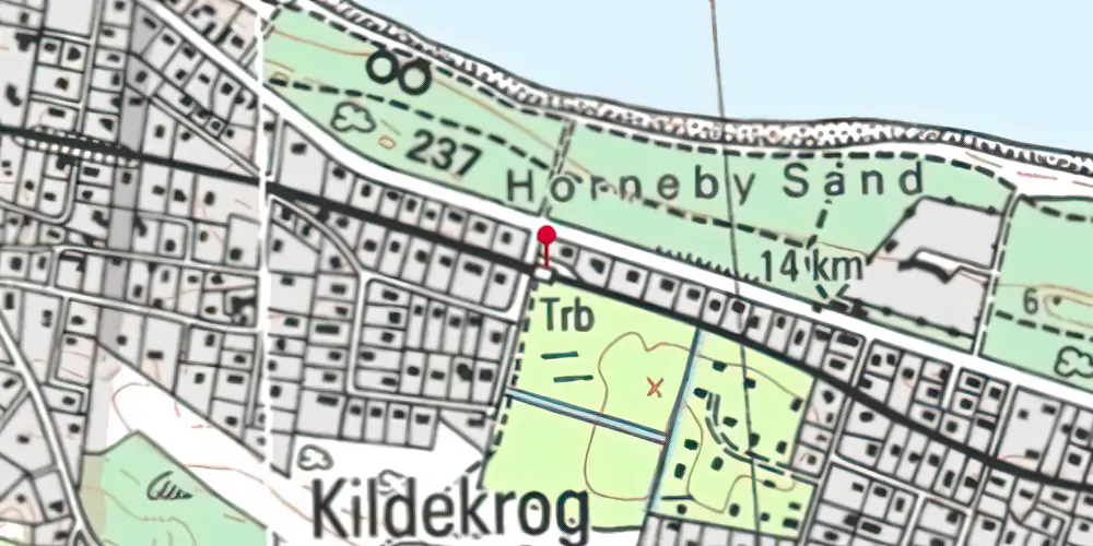 Historisk kort over Kildekrog Trinbræt