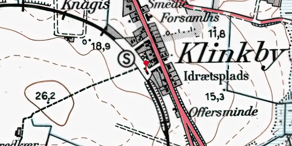 Historisk kort over Klinkby Station Historisk kort over Klinkby Station