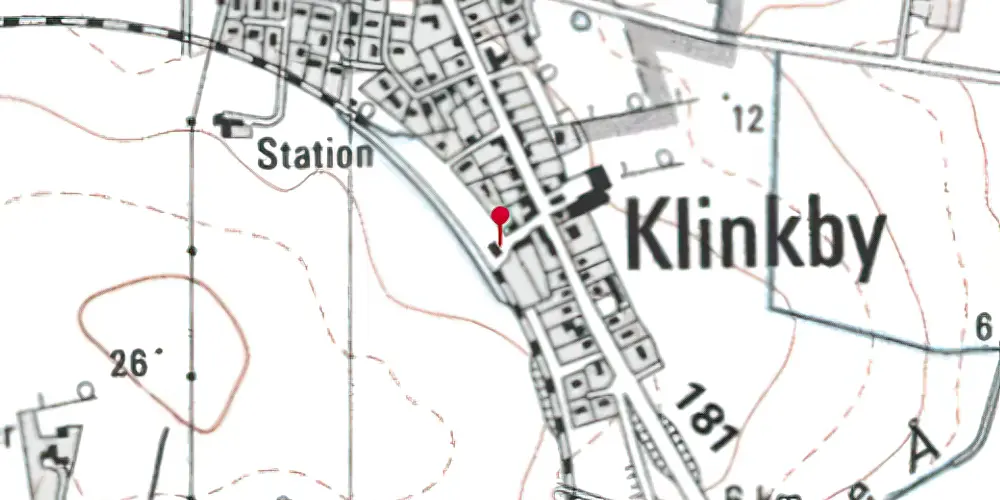 Historisk kort over Klinkby Station Historisk kort over Klinkby Station