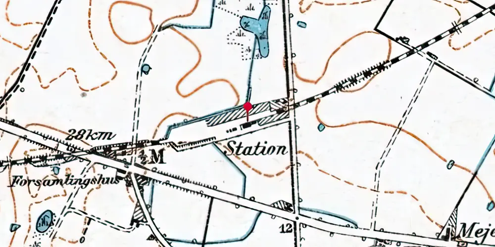 Historisk kort over Tjæreby Station Historisk kort over Tjæreby Station