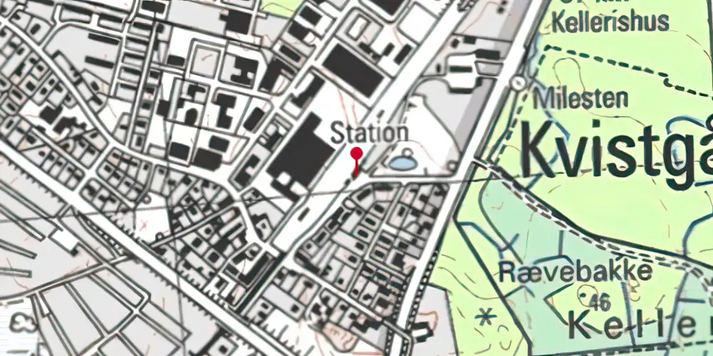 Historisk kort over Kvistgård Station Historisk kort over Kvistgård Station
