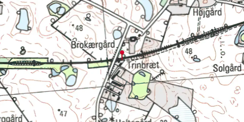 Historisk kort over Langerød Trinbræt Historisk kort over Langerød Trinbræt