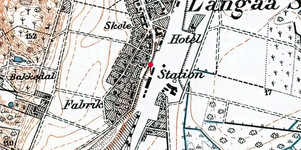 Historisk kort over Langå Station Historisk kort over Langå Station