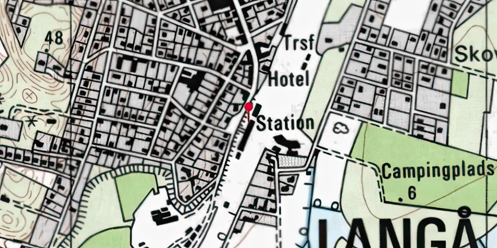 Historisk kort over Langå Station Historisk kort over Langå Station