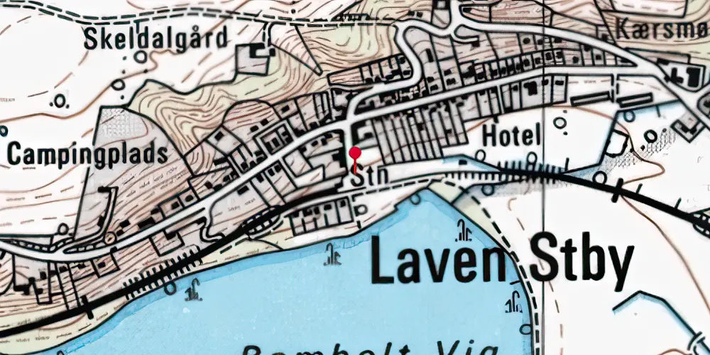 Historisk kort over Laven Trinbræt Historisk kort over Laven Trinbræt