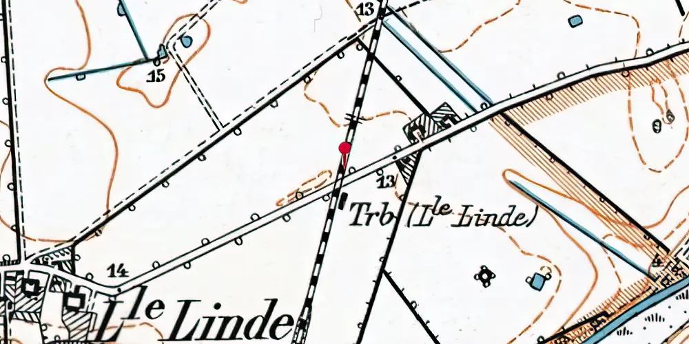 Historisk kort over Lille Linde Trinbræt Historisk kort over Lille Linde Trinbræt