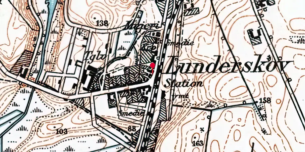 Historisk kort over Lunderskov Station Historisk kort over Lunderskov Station