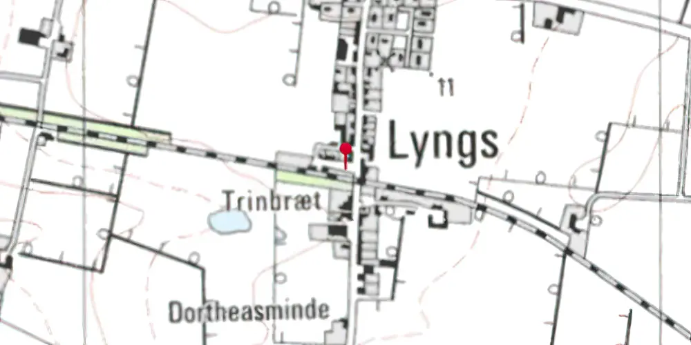 Historisk kort over Lyngs Trinbræt Historisk kort over Lyngs Trinbræt