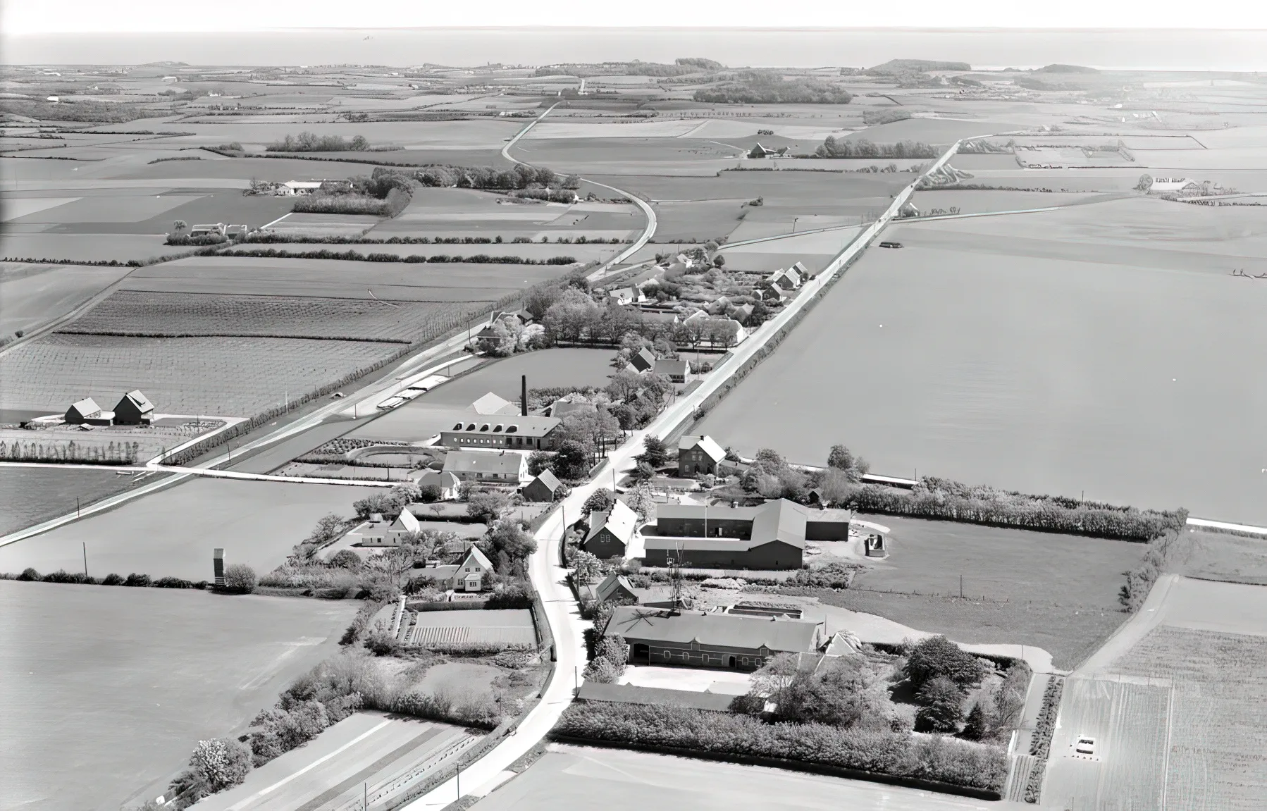 Billede af Skrøbelev Station - set mod Spodsbjerg. Billede af Skrøbelev Station - set mod Spodsbjerg.