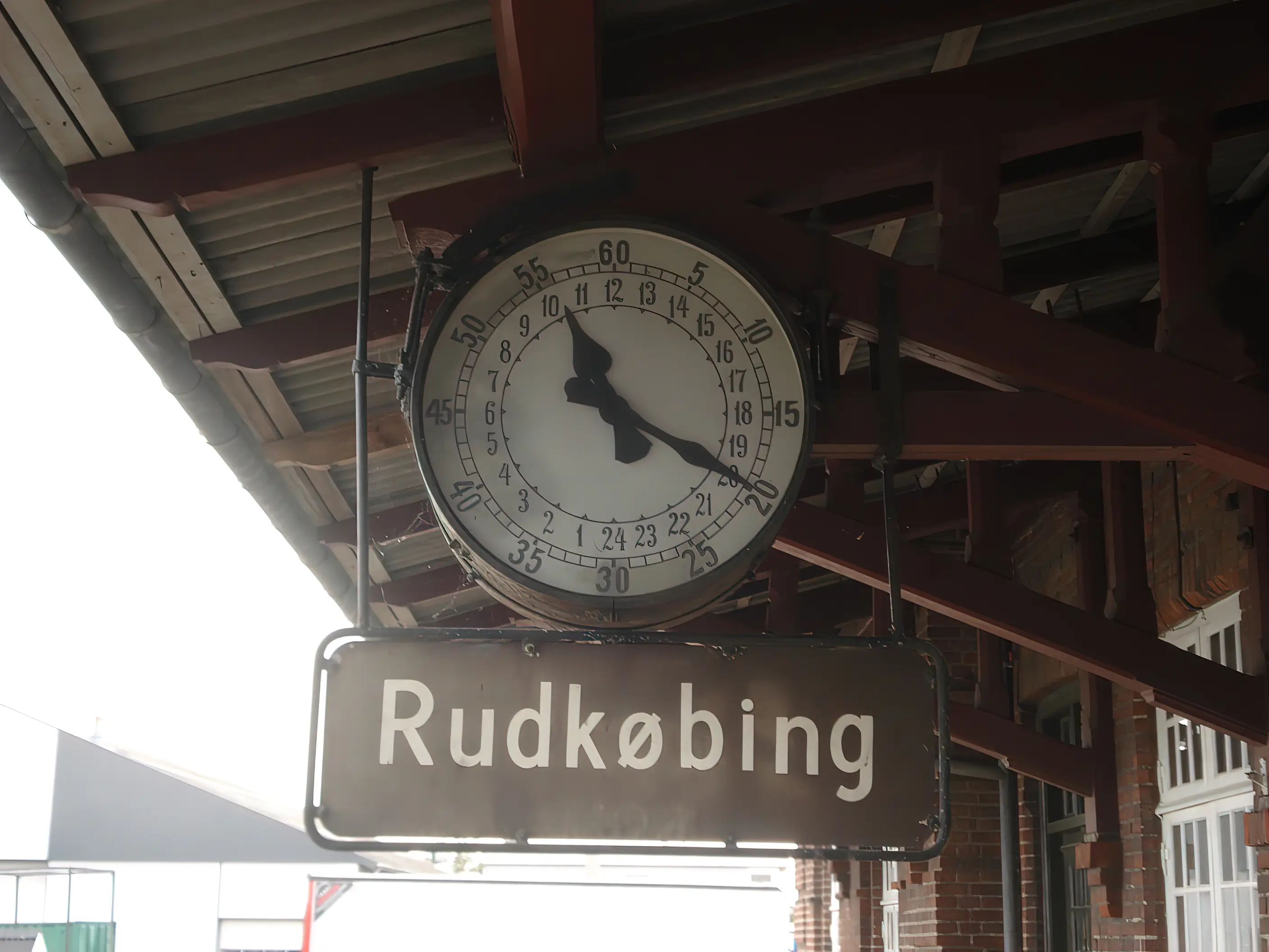 Billede af 24 timersuret på Rudkøbing Station.