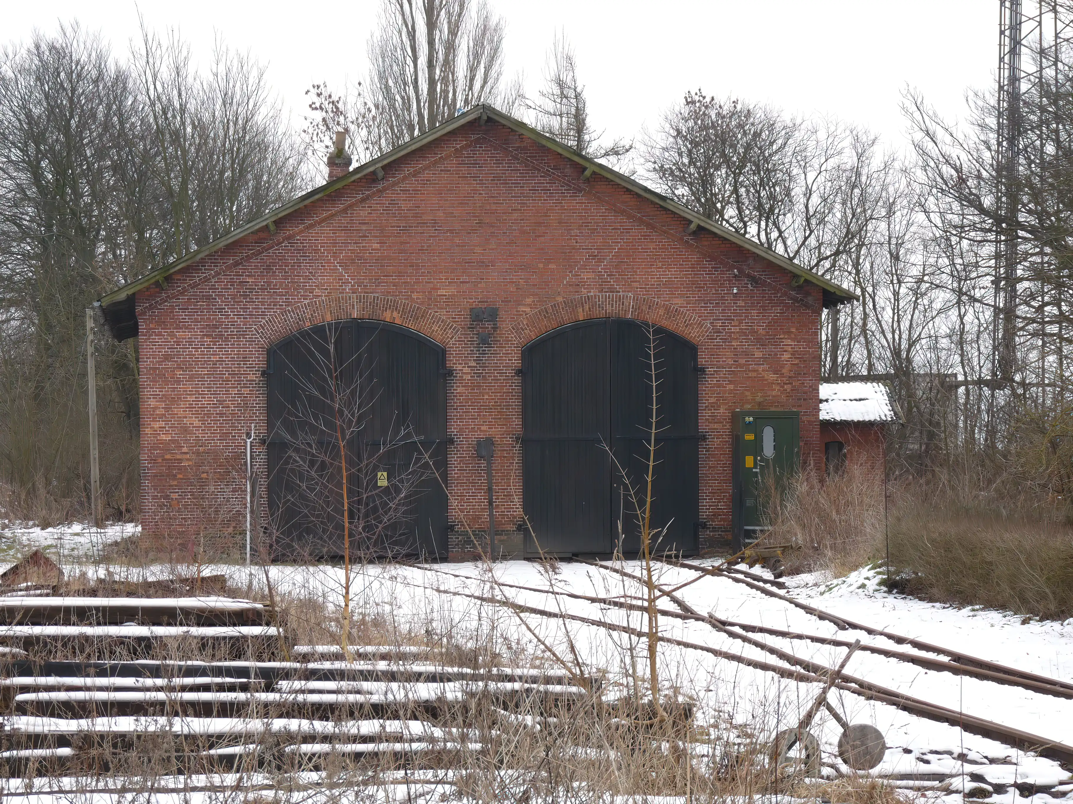 Billede af Skælskør Stations remise.