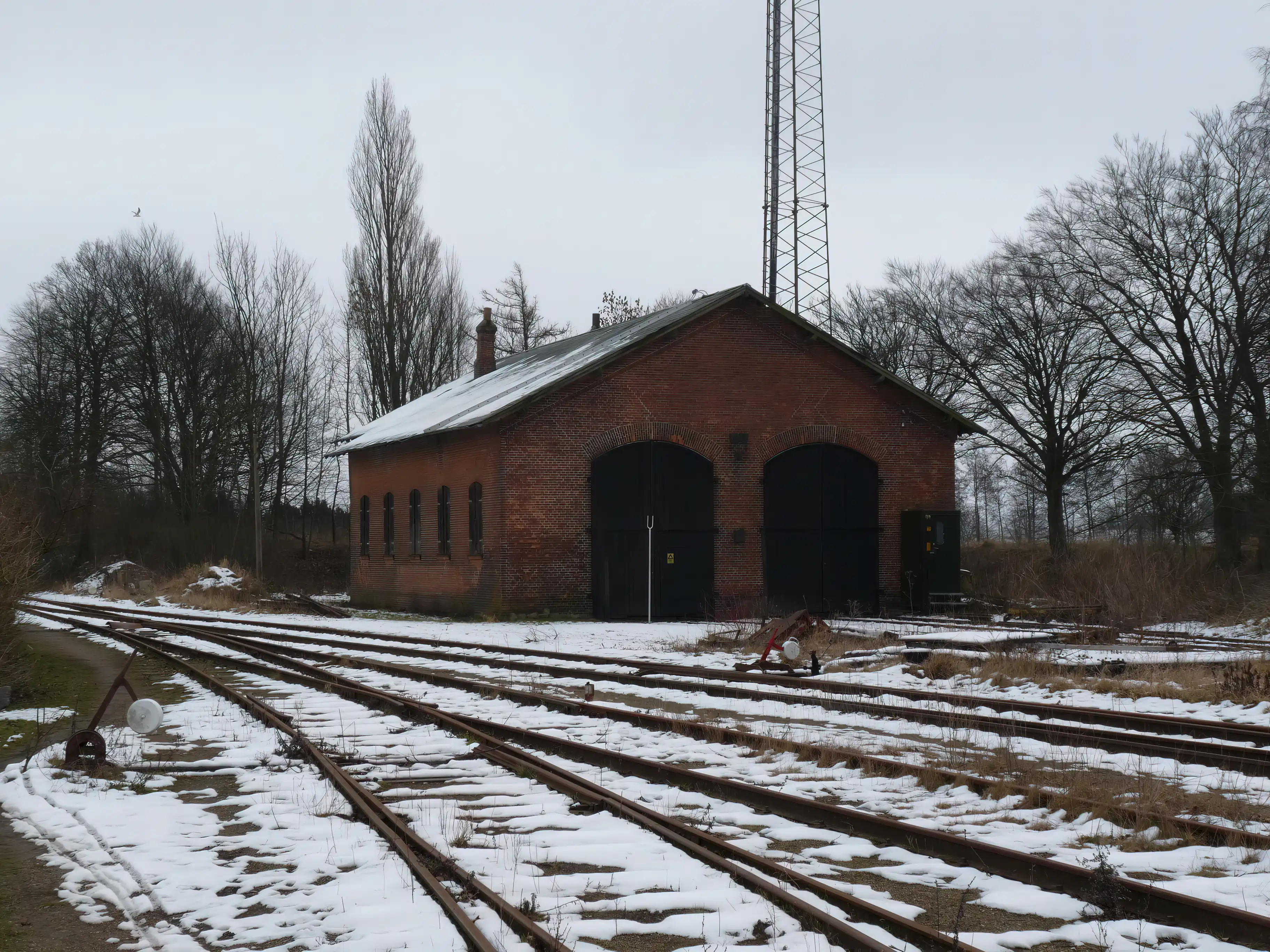 Billede af Skælskør Stations remise.