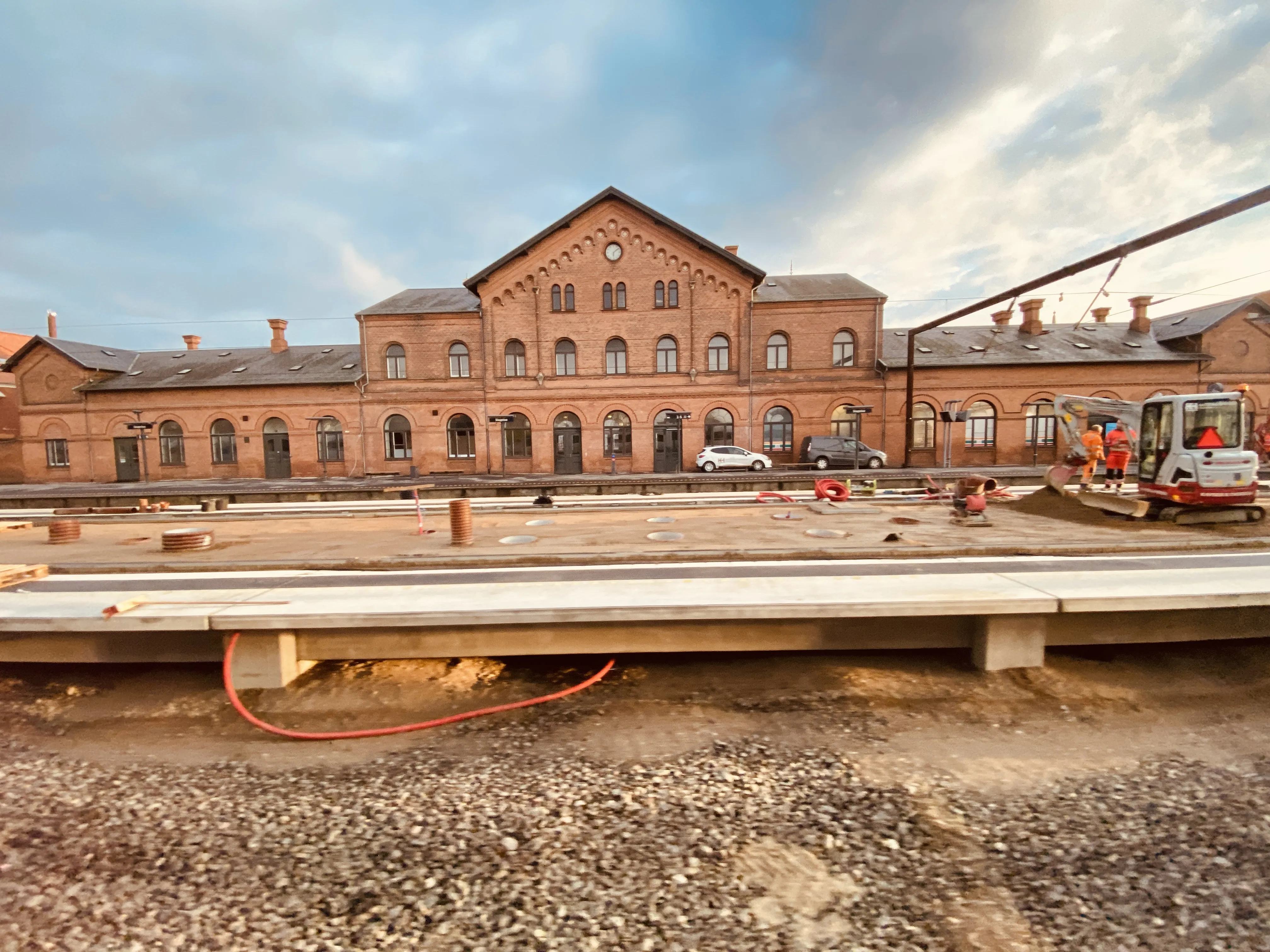Billede af sporarbejdet ved Slagelse Station. Billede af sporarbejdet ved Slagelse Station.