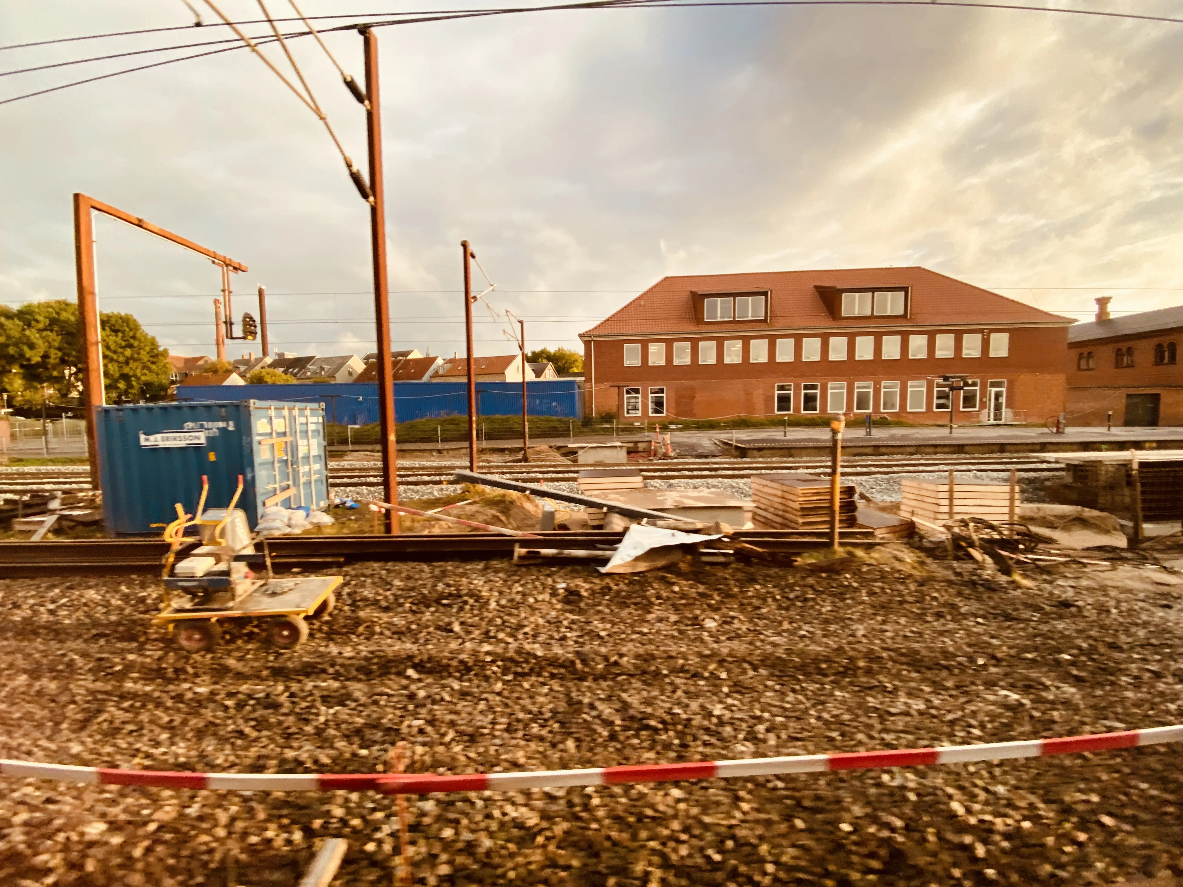Billede af sporarbejdet ved Slagelse Station. Billede af sporarbejdet ved Slagelse Station.
