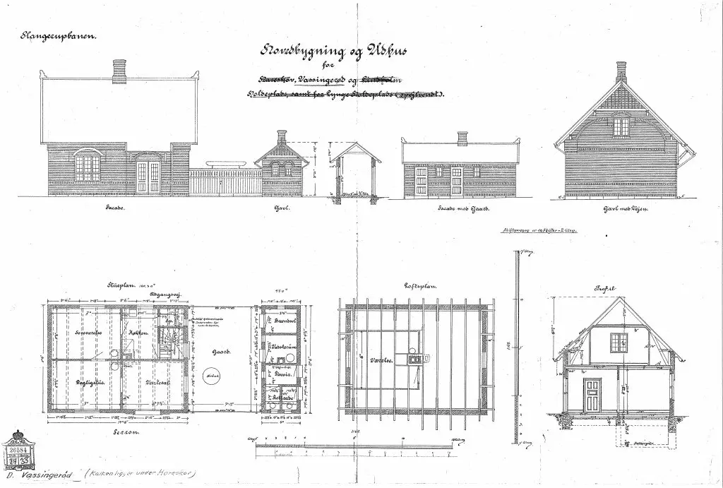 Tegning af Hareskov Billetsalgssted.