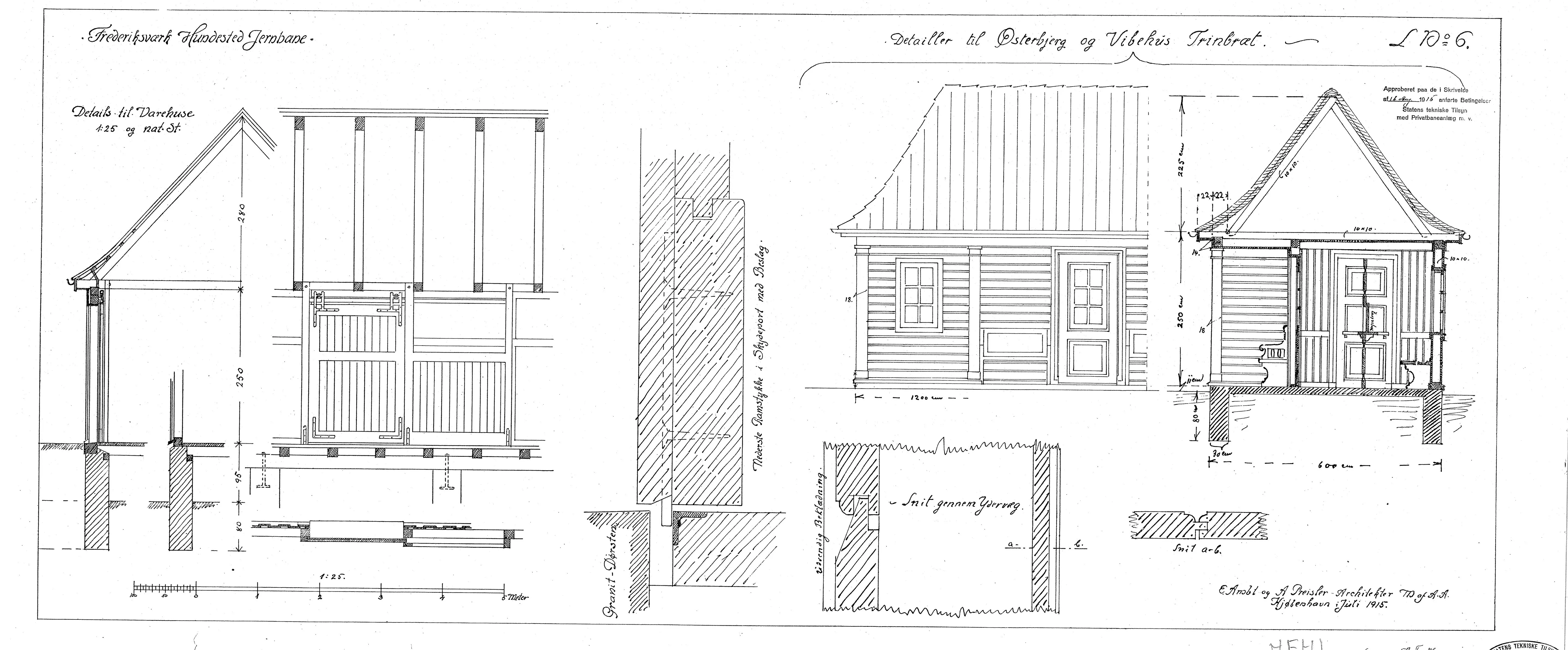 Tegning af Østerbjerg Trinbræt med Sidespor. Tegning af Østerbjerg Trinbræt med Sidespor.