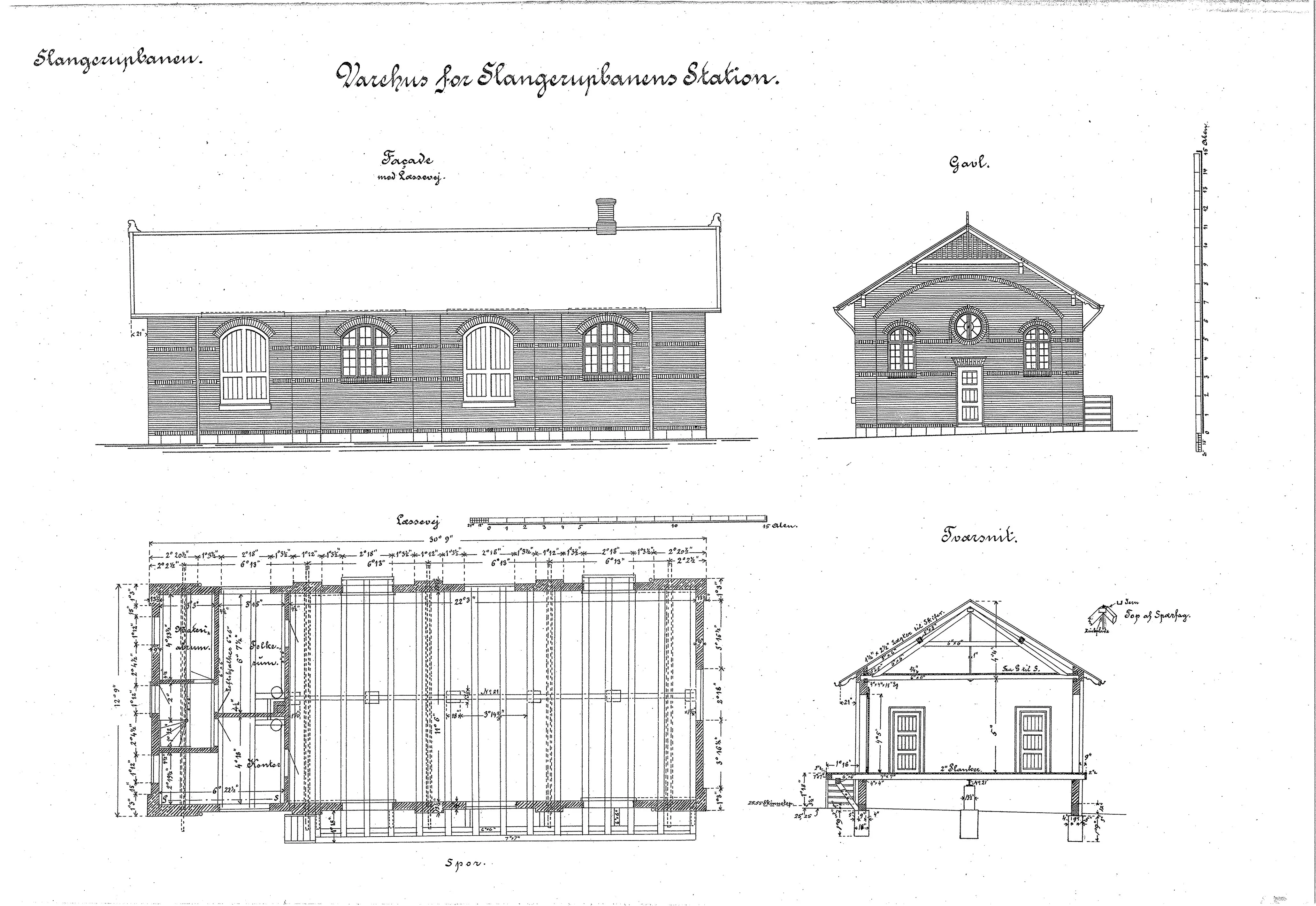 Tegning af København Lygten Stations varehus. Tegning af København Lygten Stations varehus.
