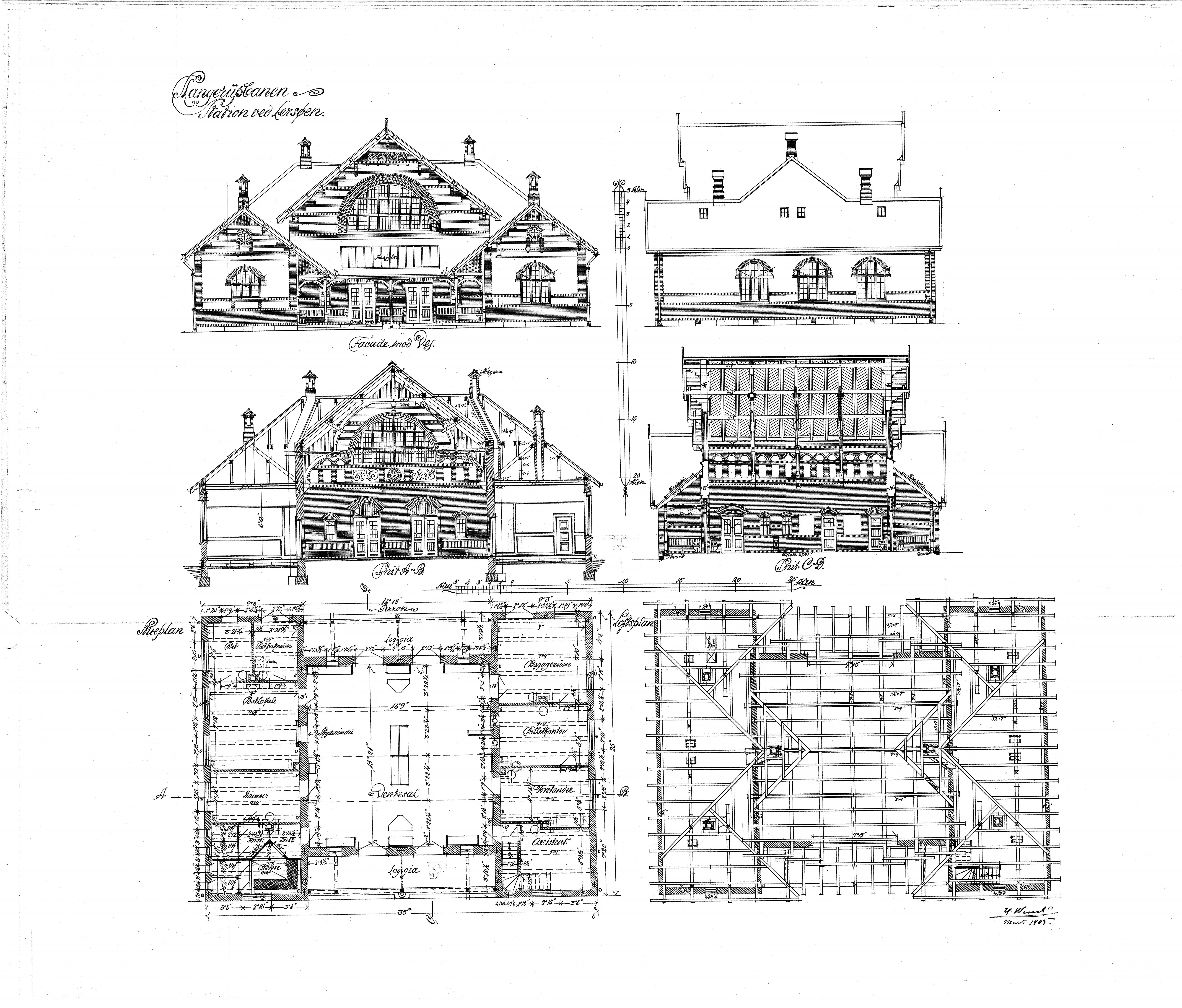 Tegning af København Lygten Station. Tegning af København Lygten Station.