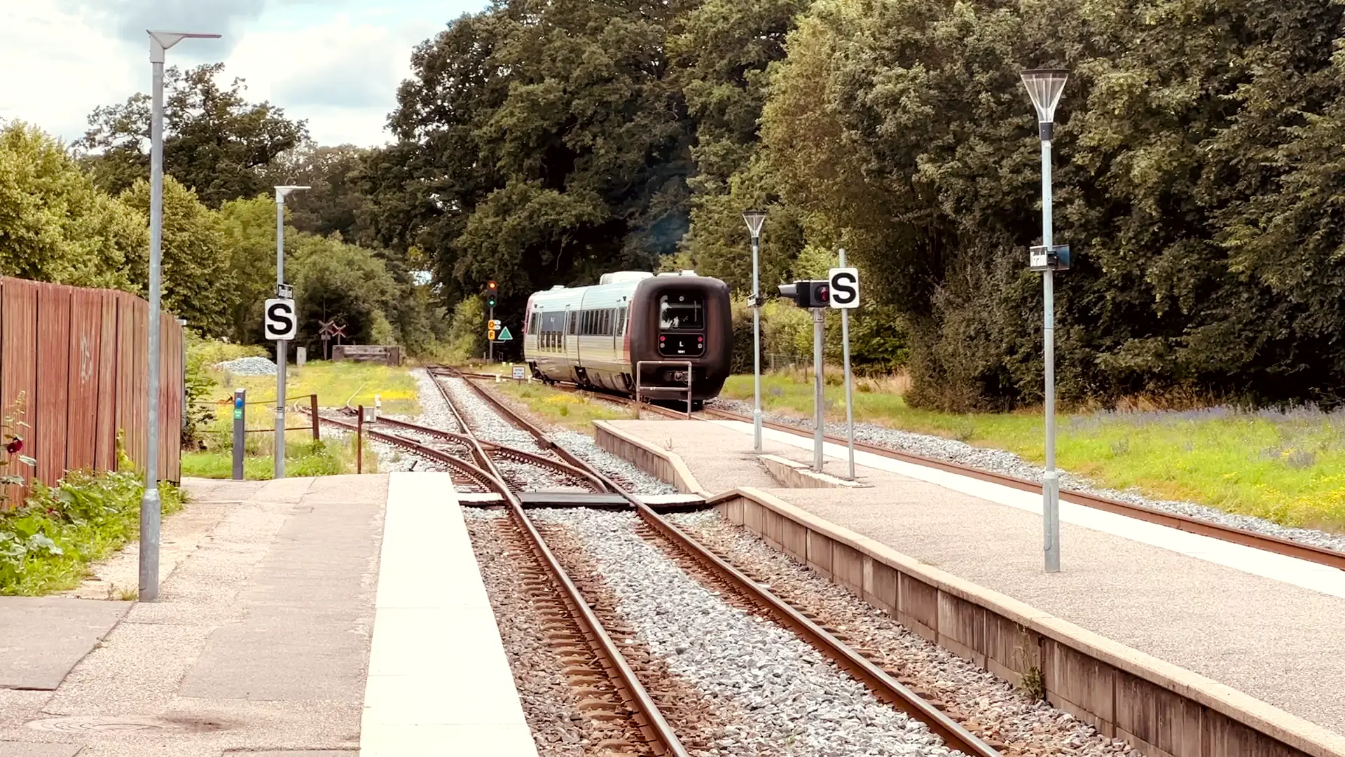 Billede af tog ud for Dianalund Station.