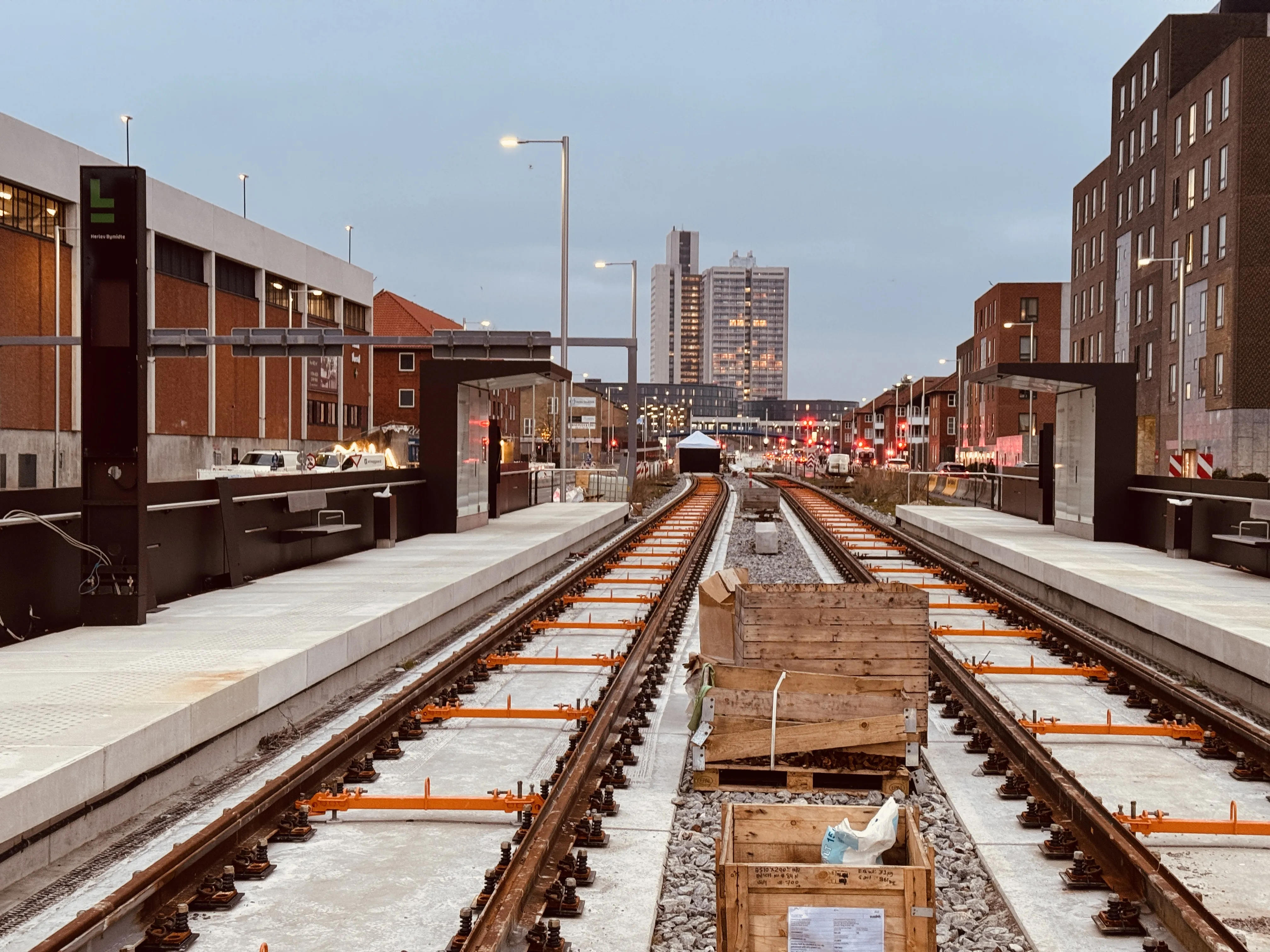 Billede af Herlev Bymidte Letbanestation.